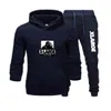 Ensemble de sweats à capuche imprimés Xlarge pour hommes Sweatshirts Hommes Design Streetwear Couleur unie Pullover Tops Homme Spoort Suit et Jogging Pant G1217