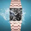 Damen-Armbanduhren, Top-Marken-Designer-Kleid-Quarzuhr, Damen-Armbanduhr aus Roségold, quadratisch, wasserdicht, Relogio feminino-Armbanduhren