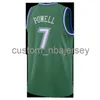 Hommes Femmes Jeunes Dwight Powell # 7 2020-21 Swingman Jersey Cousu nom personnalisé n'importe quel numéro