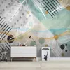 Wallpapers Papel de Parede Mural Mural Nórdico Nórdico Abstrato 3D Geométrico Feather Fresco Sala de Estar TV Fundo Da Parede Papel de Parede