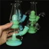 Narguilé Bongs Glow dans les plates-formes de dab d'huile de silicium sombre avec nectar de silicone de bol en verre de joint mâle de 14,4 mm