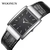 Montres-bracelets 2022 WOONUN hommes montres haut japon Quartz Rectangle poignet pour Super mince hommes Reloj Para Hombre