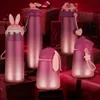 Thermos in acciaio inossidabile Cup Vacuum Lightning Coniglio Cartone animato Bottiglia d'acqua da viaggio portatile Thermos Mug Gift Multi-Style Trendy 211013