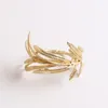 Olive Branch Leaf Style Gold Servet Ring Servetten Gesp Wrap Serviet Houder voor Huwelijk Banket Party Tafel Woondecoratie