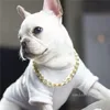 Collares para perros, cadena de metal grande de color dorado, accesorios de moda para mascotas de verano, collar de Bulldog, collares para perros pequeños y mascotas ZC495