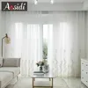 Белый чистый занавес для гостиной современный элегантный занавес на оформлении окна спальни Voile занавес для дома Drapes 210712