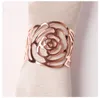 Rose Napkin Ring Silver Gold Color Hollow Out Metal Napkins Holder For Party Wedding Table Decoration Supplies SN5335