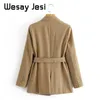 Damesjassen 2021 Simple Jacket Vrouwen Herfst Vintage Windjack Coat Casual Revers Oversized Sashes Lady Bovenkleding Tops Plus Size