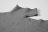 [EAM] Suéter de punto con hombros descubiertos Suéter de cuello alto de manga larga para mujer Moda Primavera Otoño 2022 1DD5339 211221