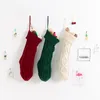 46cm Knitting Christmas Stockings Xmas Tree Decorations Solid Color Children Kids Gifts Candy Bags ZZA Fast ship 3-7days