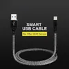 Fast Charging Micro USB-kabels 2.4A 1M 3ft Type C Caterpillar Cirkel Vorm Gevlochten Geweven Koord Synchronisatiegegevens Wire Telefoon Oplader Kabel voor Samsung HTC Smartphone
