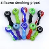 Pipes à eau en silicone FDA avec bol en verre Tuyaux d'herbes de tabac en silicone à base de plantes Huile Dab Rigs