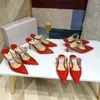 Scarpe firmate eleganti scarpe da donna sandali con tacco marchio di moda cinturino in cristallo a punta tacchi da donna 240229