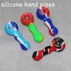 10pcs Silicone Glass Pipes hand smoking accessories Bong Spoon Pipe Food-grade silica gel with dabber tools storage jar