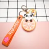 Fashion-New Creative Fruit Panda Silicone Key Ring Söt Cartoon Bag Decoration Present