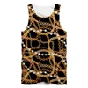 IFPD EU Size Barocco Court Style Vest Uomo 3d Print Crown Golden Chain Luxury Canotte senza maniche Uomo Donna Plus 6XL