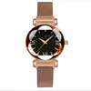 MULILAI Merk Sterrenhemel Lichtgevende Quartz Mooie Dames Horloges Comfortabele Magnetische Mesh Band Bloem Wijzerplaat Dames Luxe Delicat316m