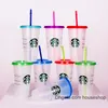 DHL Özel Starbucks Fincan 24 oz Kişiselleştirilmiş Tumblers Kupa Starbuck Bardakları Saman İle Kahve Kupalar Şeffaf Sippy Plastik Tumbler