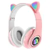 B39 bt fones de ouvido brilhantes bonito catear pata led meninas presente crianças pc gamer auriculares fone de ouvido sem fio alta fidelidade estéreo8112017