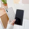 Square Box Cute Lattice Soft TPU Custodie per telefono Custodia in pelle PU da donna per ragazze di lusso unica per iPhone 12 11 Pro XR XS Max X 8 7 plus