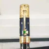 Ограниченная серия Elizabeth Fountainroller Ballballpoint Pen Black and Golden Silver Ermy Diamond Inlay Cap Pupplies W4686697