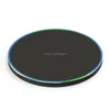 Wireless Quick Charger QI 10W Power Fast Charging Smooth Metal Pad With LED Light For Iphone 11 12 XR Samsung S20 S21 Htc