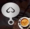Mobile in acciaio inox caffetteria caffetteria modello di schiuma caffè decorazione utensili barista stencils caffè torta di stampa modello