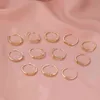 Atacado Doze Constelações Carta Banda Anéis Charme Aberto Aberto para Mulheres Party Rings Anéis Jóias Adorável Meninas Gold Midi Ring