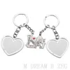 Sublimation Keychains Party Favoris Thermal TraSnfer Love DIY Impression Blanche Keychain Lovers Famille Anniversaire Cadeau d'anniversaire