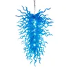 Contemporary LED Lamps Crystyal Chandeliers for Dining Room Home Decor Lighting Hand Blown Murano Blue Glass Chandelier