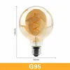 Lampor LED-glödlampor C35 T45 ST64 G80 G95 G125 Spiral Ljus 4W 2200K Retro Vintage Lampor Dekorativ belysning Dimbar Edison Lamp