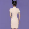 Vestidos casuales Mujeres Cheongsam Moderna chica elegante dulce lindo bordado simple suave verano 2021 damas
