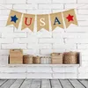 USA Schwalbenschwanz Banner Unabhängigkeitstag String Flags Vereinigte Staaten Buchstaben Bunting Banner Leinen Pull Flag Party Dekoration YL588