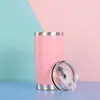 New fashion 20oz Drinking Cup Tumbler with Lid Stainless Steel Wine Glass Vacuum Insulated cup Travel 18color 496