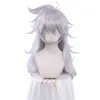 UWOWO Game Genshin Impact Razor Cosplay Wig Silver Gray Wigs Cosplay 90cm Long Hair Heat Resistant Synthetic Y0903