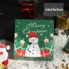 StoBag 10pcs Merry Christmas Paper Box Santa Claus Green/Red Biscuit Candy Package Supplies Party Child Favors Gift Boxes 210602