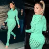 Sexy Club Party Hollow Out See Through 2 Piece Pant Matching Set Women Turtleneck Shirt Tops Leggings Skinny Outfit for Woman