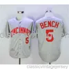 Bordado Johnny Bench camisa famosa de beisebol americano costurada masculina feminina camisa de beisebol juvenil tamanho XS-6XL