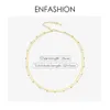 ENFASHION Boho Double Chain Choker Necklace Women Gold Color Stainless Steel Holiday Necklaces Femme Fashion Jewelry P193027