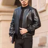 Veste en cuir noir pur de mode pour hommes veste en cuir décontractée simple veste en cuir automne et hiver style veste en cuir courte mince 211110