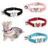 Cat Costumes Collar With Bell And Shiny Heart Soft Cloth Pet Safety Kitten Collars Black Blue Pink Purple Red