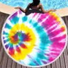 150-150cm Tie Tye Round Beach Towel com Borlas Colorido Unisex Ultra Super Super Água Absorvente Cobertor Grande Microfiber Seaside Banheira Toalhas G424VT9