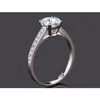 925 silver ring Trendy style Round brilliant Cut Moissanite Jewelry Anniversary Engagement Ring For Women
