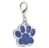 Cute Dog Paw Shaped Pet Tag Collars Name Brand Key Ring ID Card Keychain Metal Puppy Cat Neck Pendant Key-Holder Wholesale 6 Colors SN2949