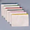 8 colors Sublimation Blank Cosmetic Bags Canvas Zipper Pencil Cases Customized Women Makeup Bag Fashion Handbag Pouchs Bags