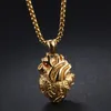 (23mm*35mm) Offenes anatomisches Organ Herz Anhänger Herren Edelstahl Urne Memorial Medaillon Halskette Kette 21,6 Zoll Schwarz Silber Gold