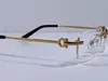 Yeni moda gözlük reçetesi 280088 rimless 18k altın çerçeve optik gözlükler temiz lens erkekler için basit iş stili