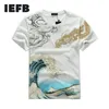 IEFB Men's Chinese Style Embroidery Printted T-shirts Summer Big Size Round Collar Causal Tee Tops For Male 9Y5855 210524