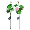 Artificial Silk Flower Solar Lotus Night Light Outdoor Waterproof LED Beautiful Landscape Lamp For Home Garden Decoration