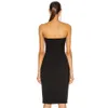 Summer Women Black Strapless Bodycon Bandage Dress Sexy Sleeveless Diamonds Club Celebrity Evening Party Dresses 210423